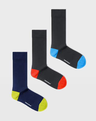 Ribbed Bicolor Socks 3-Pack