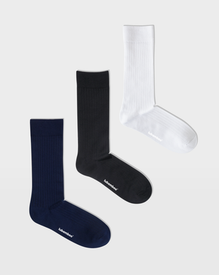 Ribbed Monochrome Socks 3-Pack
